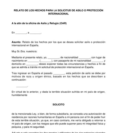 Carta de motivos para solicitar asilo guía y ejemplos Fernández Blasco