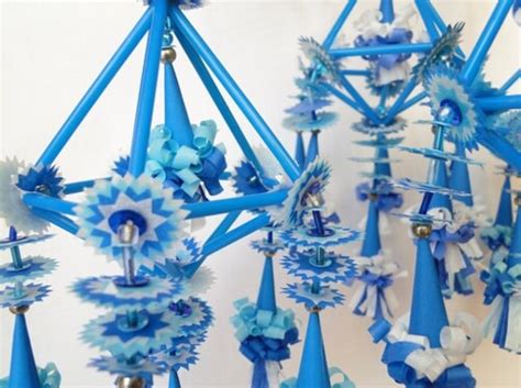 Folk Art Christmas Ornaments Made of Blue Materials Set of - Etsy