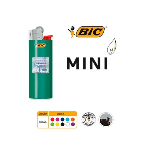 Isqueiro Bic Mini Cores Sortidas Pequeno Leve E Seguro Chama