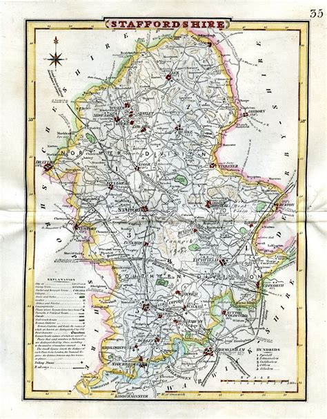 Road Map Of Staffordshire