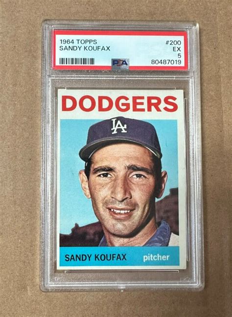 Topps Baseball Card Sandy Koufax Graded Psa Vintage Dodgers