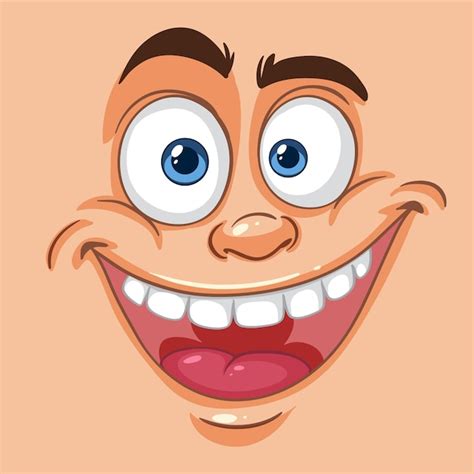 premium vector happy cartoon face expression