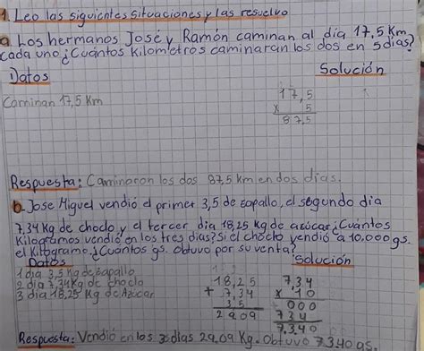 1 Leo las siguientes situaciones y las resuelvo a Los hermanos José y