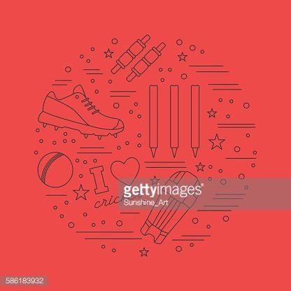 Cricket Sport Game Graphic Design Concept Stock Clipart | Royalty-Free ...