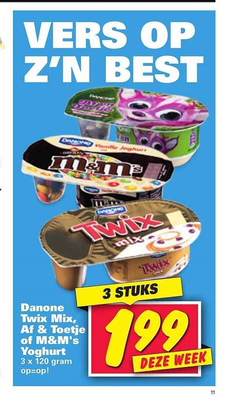 Danone Twix Mix Af Toetje Of M M S Yoghurt G Aanbieding Bij Nettorama