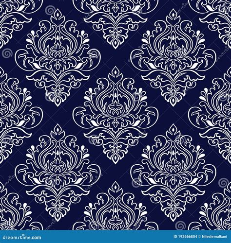 Seamless Victorian Damask Wallpaper Pattern Stock Vector Illustration