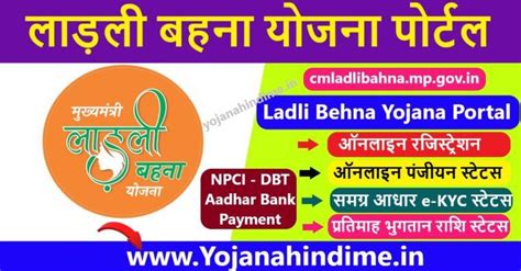 Ladli Behna Yojana Portal 2023 लॉन्च लाड़ली बहना योजना पोर्टल योजना