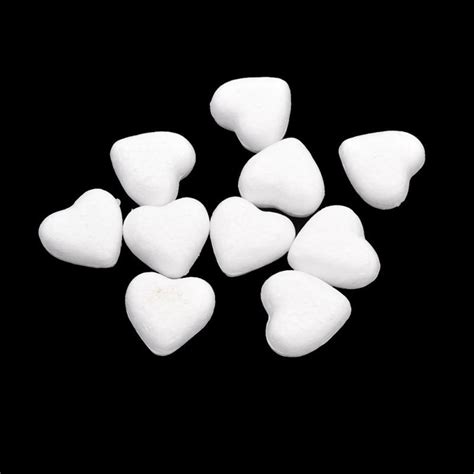 Farfi White Foam Styrofoam Polystyrene Modelling DIY Craft Heart Shape