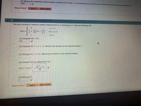 Solved D What Is The Probability That The Lecture Chegg