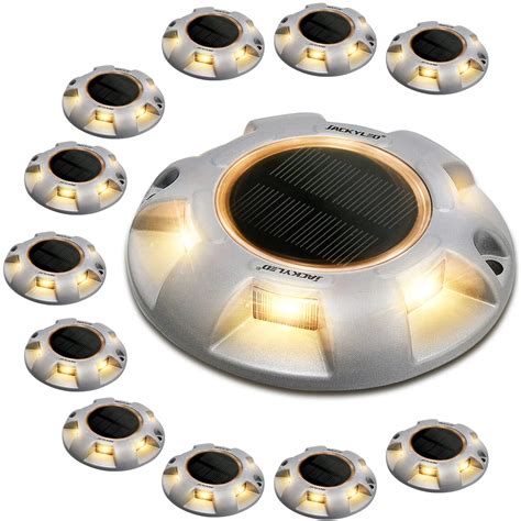 Buy JACKYLED Solar Dock Lights 12 Pack Aluminum Solar Powered Boat Deck