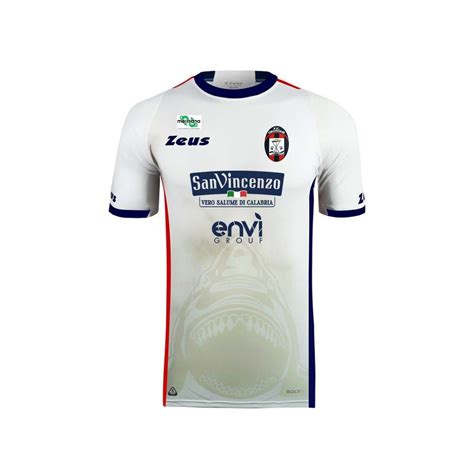 Crotone Maglia Gara Away Bianca Rosso Blu