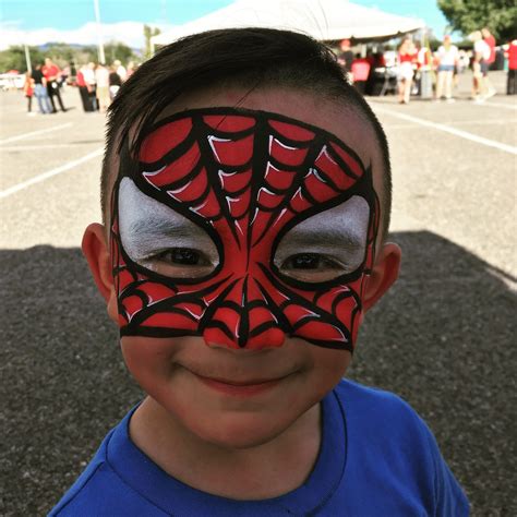 Spider Man Face Paint By Facepainterina Spider Man Face Paint Male