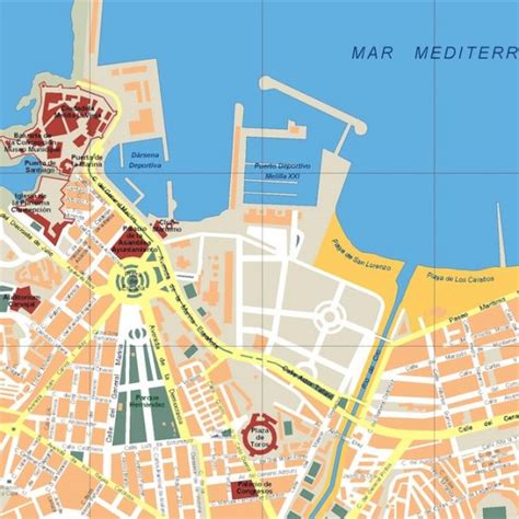 Melilla Vector map. Eps Illustrator Map | Vector maps