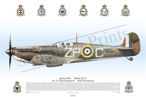 spitfire mk  print squadron prints