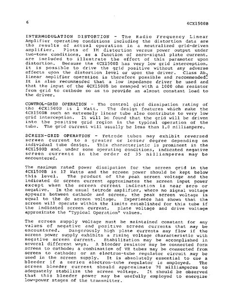 4CX1500B Datasheet 6 10 Pages ETC RADIAL BEAM POWER TETRODE