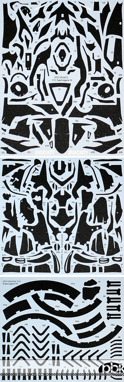 Studio 27 112 Ducati Superleggera V4 Carbon Decal Set