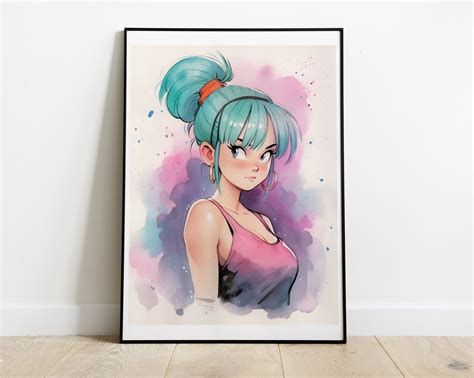 Poster Bulma Dragon Ball Watercolor Art Print Anime - Etsy