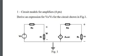 Solved 1 Circuit Models For Amplifiers 4 Pts Derive An Chegg