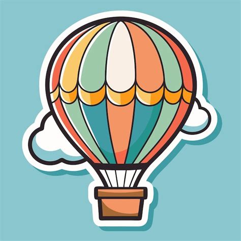 Hot Air Balloon Sticker Vector Premium Ai Generated Vector