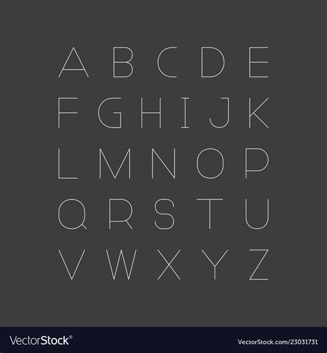 Simple minimalistic font english alphabet Vector Image