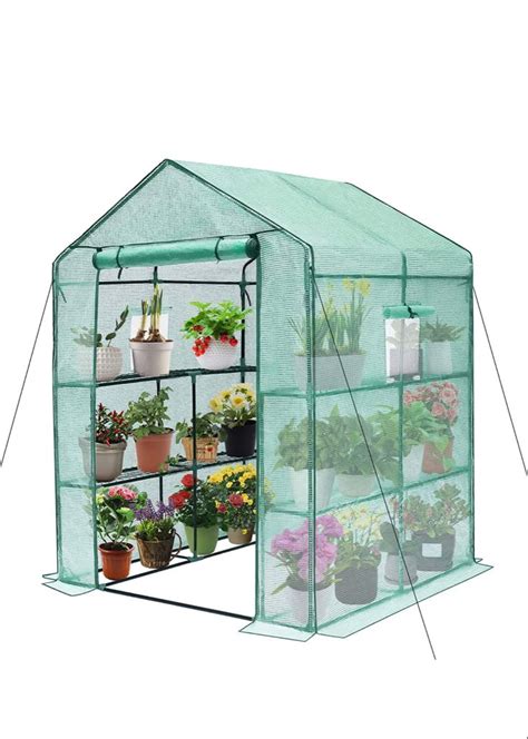 a small greenhouse with plants growing inside