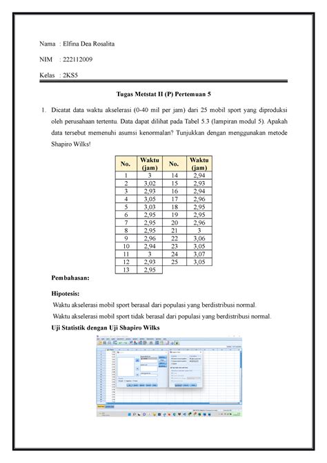 Metode Statistika Nama Elfina Dea Rosalita NIM 222112009 Kelas