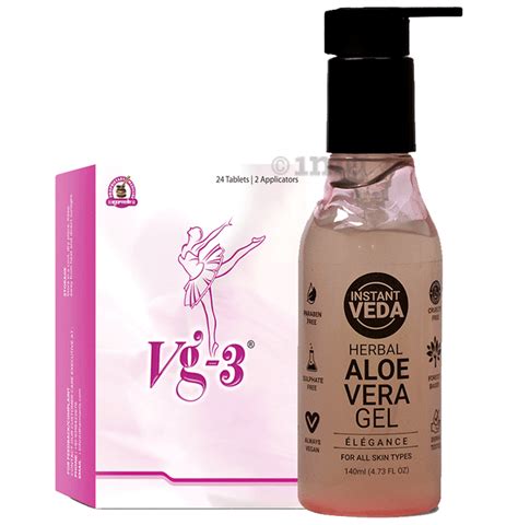 Vg Combo Pack Of Vg Vaginal Tablet Instant Veda Herbal Aloe