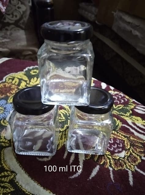 100 Ml Square Itc Glass Jar For Spices Cakes Candle And Powders