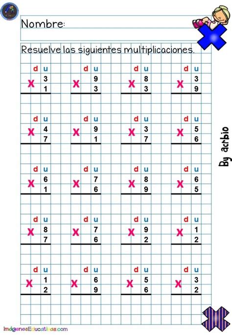 Cuadernillo Para Aprender A Multiplicar Una Y Dos Cifras Multiplicar