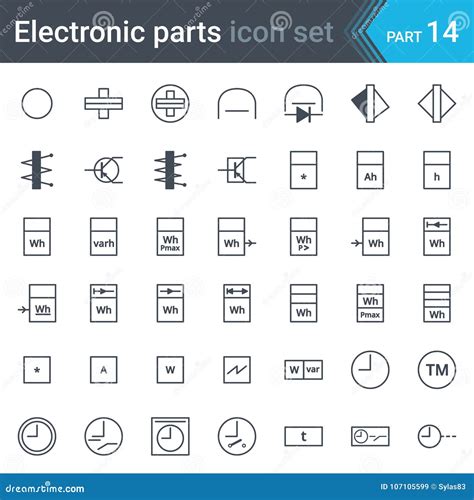 Electric And Electronic Circuit Diagram Symbols Set Of Electrical