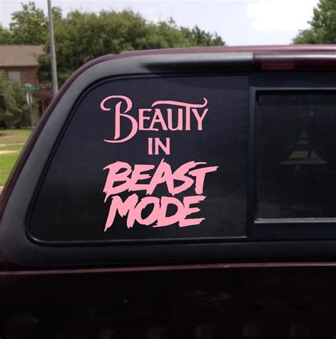 Beauty In Beast Mode Decal Tumbler Cars Window Wall Art Stickers