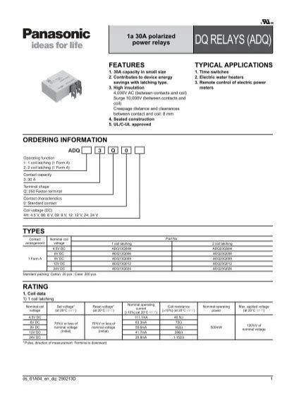 PDF Data Sheet Panasonic Electric Works Europe AG