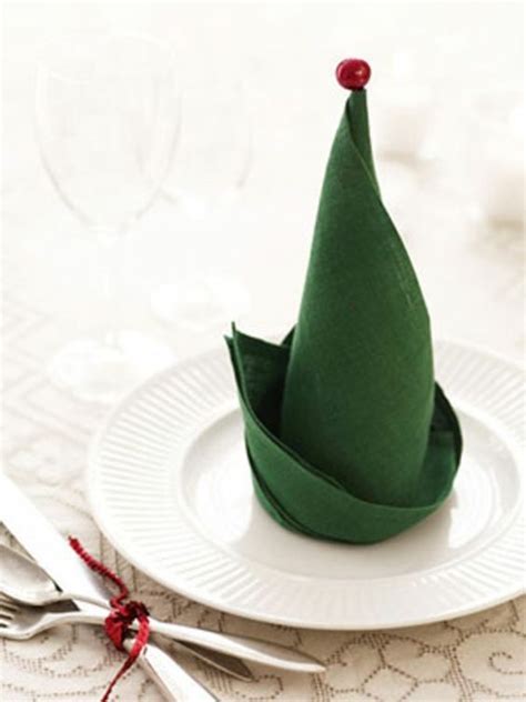 Turn Your Napkin Into Elf Hat Christmas Napkins Christmas Napkin