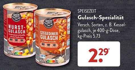 Speisezeit Gulasch spezialität Angebot bei ALDI SÜD 1Prospekte de