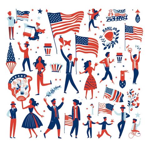 Premium Vector Patriotic Clipart Cartoon Vector