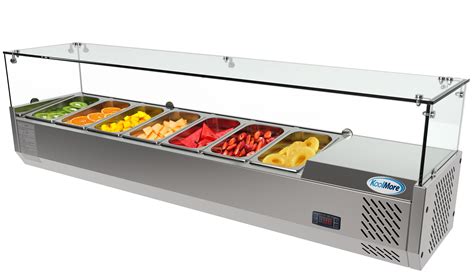 59 In W 7 Pan Commercial Countertop Refrigerated Condiment Prep