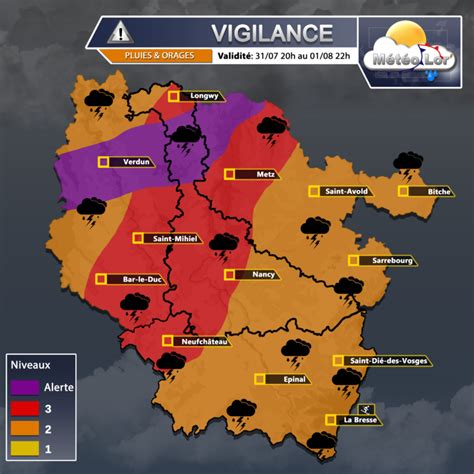 Explications du niveau alerte Météo Lor