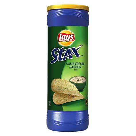 Lays Stax Sour Cream And Onion Potato Chips 55oz Sour Cream And