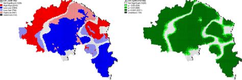 Bivariate Lisa Cluster Map Left Panel And Lisa P Value Significance