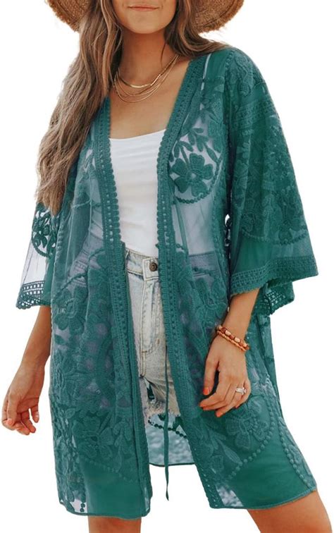 Bsubseach Kimonos For Women Swimsuit Coverup Summer Lace Cardigan