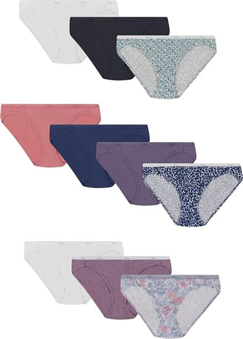 Hanes Women S Bikini Underwear Pack Classic Cotton Bikini Panties 10 Pack Size 5 9 Walmart