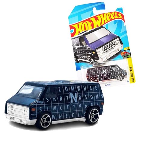Carrinho Hot Wheels 70s VAN MINIATURA AZUL ESCURO HKK16 HW ART CARS Shopee Brasil