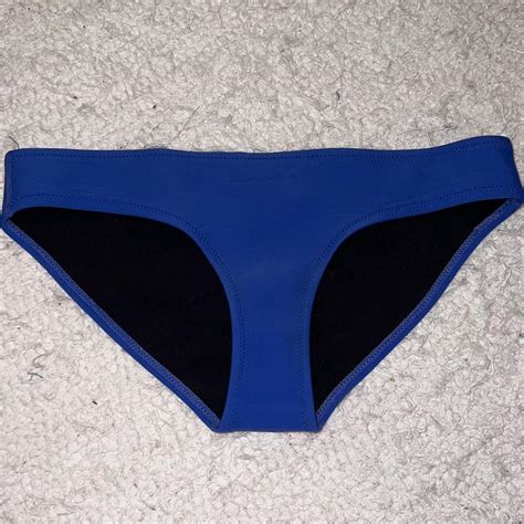 Royal Blue Neoprene Triangl Bikini Bottoms Open To Depop