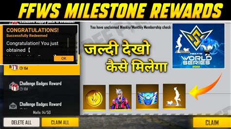 Ffws Redeem Code Kya Hai Ffws Final Tournament Milestone Rewards Ff