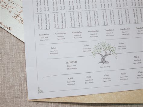 6 Generation Family Tree Chart Lineage Family Tree Ancestral Fan Chart ...