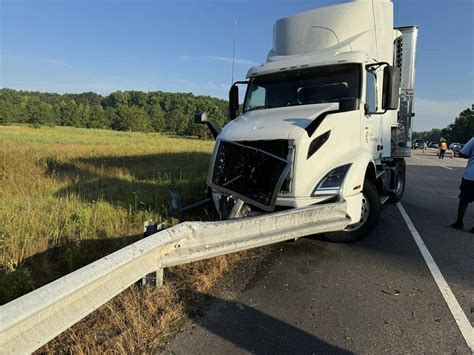 Photos Tractor Trailer Crashes Into Guard Rail In Prince George Leaks Over 20 Gallons Of Fuel