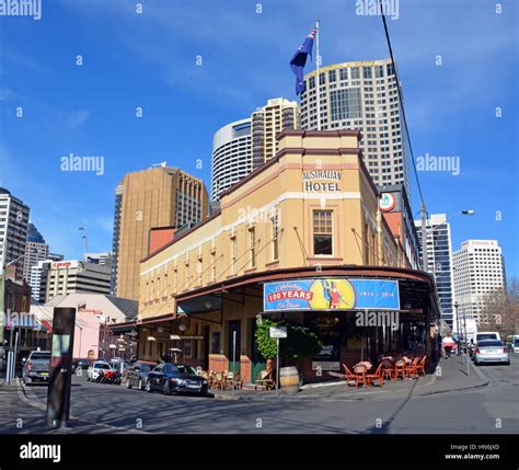 Sydney, Australia - July 18, 2014: The Australian Hotel in Sydney Rocks ...