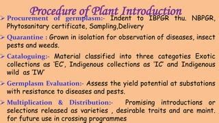 Plant introduction and acclimatization