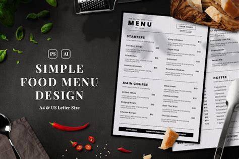 Simple Food Menu - Design Template Place