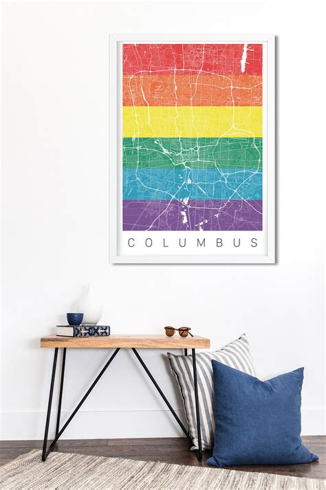 Pride Flag Art Columbus Ohio Pride Art Lgbtq Art Etsy